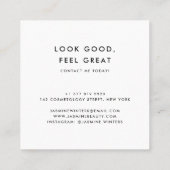 エレガント金ゴールド箔ブルー大理石水色ダイヤモンド スクエア名刺 (裏面)