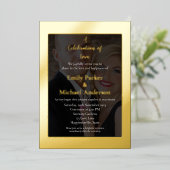 エレガント金ゴールド箔結婚式招待状 箔招待状 (立ち正面)