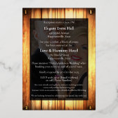 エレガント金ゴールド箔結婚式招待状 箔招待状 (裏面)