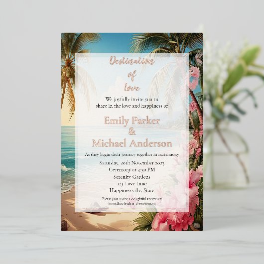 エレガント金ゴールド箔結婚式招待状 箔招待状 (立ち正面)