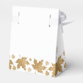 エレガント金ゴールド紅葉カスタムウェディング フェイバーボックス (裏面サイド)