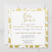 エレガント金ゴールド紅葉 – ベビーシャワー 招待状 (正面)