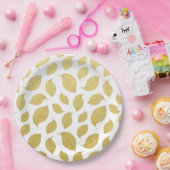 エレガント金ゴールド紅葉 ペーパープレート (パーティー)