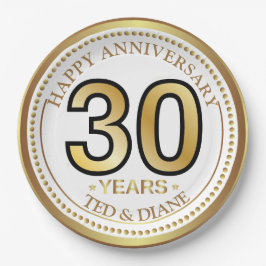 エレガント金ゴールド紙プレートと編集可能文字 ペーパープレート