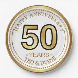 エレガント金ゴールド紙プレートと編集可能文字 ペーパープレート