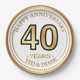 エレガント金ゴールド紙プレートと編集可能文字 ペーパープレート