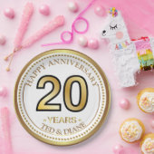 エレガント金ゴールド紙プレートと編集可能文字 ペーパープレート (パーティー)