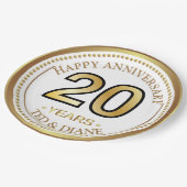 エレガント金ゴールド紙プレートと編集可能文字 ペーパープレート (アングル)