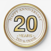 エレガント金ゴールド紙プレートと編集可能文字 ペーパープレート (正面)