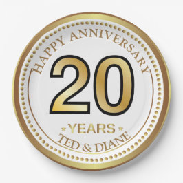 エレガント金ゴールド紙プレートと編集可能文字 ペーパープレート