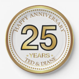 エレガント金ゴールド紙プレートと編集可能文字 ペーパープレート