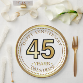 エレガント金ゴールド紙プレートと編集可能文字 ペーパープレート