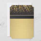 エレガント金ゴールド紙吹雪除去パーティー 招待状 (裏面)