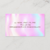 エレガント金ゴールド紙吹雪，ホログラフィカッコいいック 名刺 (裏面)