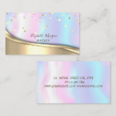 エレガント金ゴールド紙吹雪、ホログラフィック 名刺 (正面/裏面)