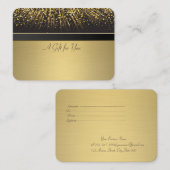 エレガント金ゴールド紙吹雪 割引カード (正面/裏面)