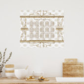 エレガント金ゴールド素晴らしギャツビー結婚の座席表 ポスター (キッチン)