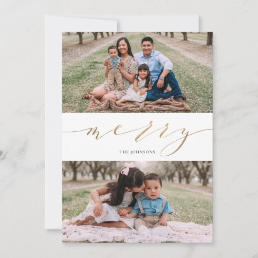 エレガント金ゴールド素朴スクリプト シーズンカード (正面)