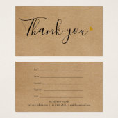 エレガント金ゴールド素朴ハートスクリプトギフト証明書 (正面&裏面)