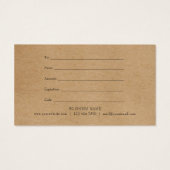 エレガント金ゴールド素朴ハートスクリプトギフト証明書 (裏面)