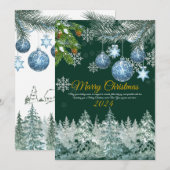 エレガント金ゴールド素朴メリークリスマスホリデーカード シーズンカード (正面/裏面)