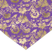 エレガント金ゴールド紫フローラ ショートテーブルランナー (コーナー)