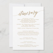 エレガント金ゴールド結婚のウェルカムレター&旅程 (裏面)