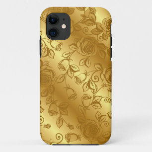 エレガント金ゴールド結婚のフローラiPhoneケース iPhone 11 ケース