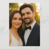 エレガント金ゴールド結婚のメニューカードとカップル写真 メニュー (裏面)