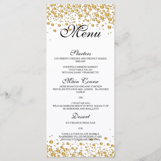 エレガント金ゴールド結婚のメニュー メニュー (正面)