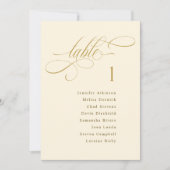 エレガント金ゴールド結婚の座席表の記号カード 招待状 (正面)