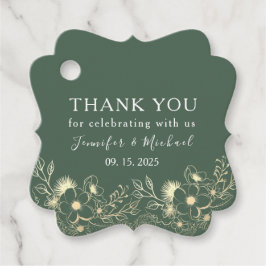 エレガント金ゴールド結婚の感謝メッセージカード フェイバータグ