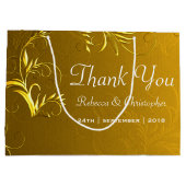 エレガント金ゴールド結婚の感謝 ラージペーパーバッグ (裏面)