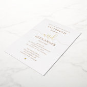 エレガント金ゴールド結婚の。書クラシック跡 箔招待状 (回転した状態)