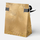 エレガント金ゴールド結婚グリッター周年記念 フェイバーボックス (裏面サイド)