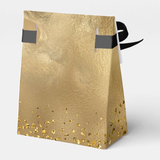 エレガント金ゴールド結婚グリッター周年記念 フェイバーボックス (裏面サイド)