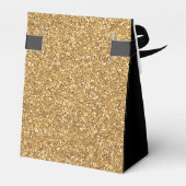 エレガント金ゴールド結婚グリッター フェイバーボックス (裏面サイド)