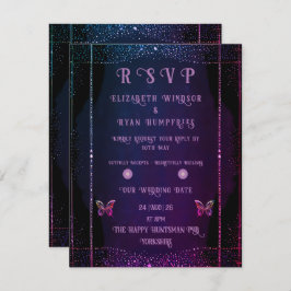 エレガント金ゴールド結婚ズ 出欠カード