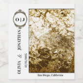 エレガント金ゴールド結婚デザインワインラベル ワインラベル (シングルラベル)