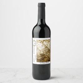 エレガント金ゴールド結婚デザインワインラベル ワインラベル