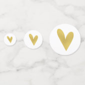 エレガント金ゴールド結婚ハート表紙吹雪 コンフェッティ (裏面)