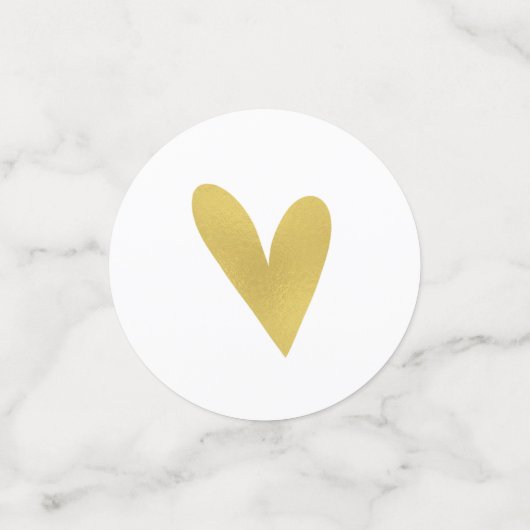 エレガント金ゴールド結婚ハート表紙吹雪 コンフェッティ (スモール正面)