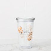 エレガント金ゴールド結婚バラ アクリルタンブラー (正面)