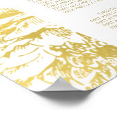 エレガント金ゴールド結婚フローラの座席表 ポスター (角)