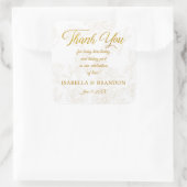 エレガント金ゴールド結婚フローラ スクエアシール (バッグ)