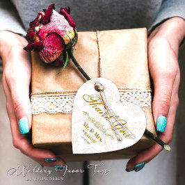 エレガント金ゴールド結婚フローラ フェイバータグ