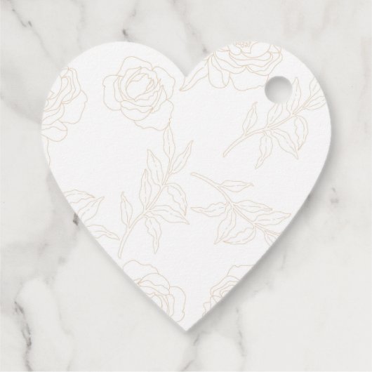 エレガント金ゴールド結婚フローラ フェイバータグ (裏面)