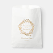 エレガント金ゴールド結婚フローラ フェイバーバッグ (正面)