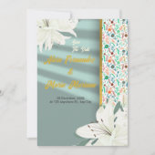 エレガント金ゴールド結婚フローラ 招待状 (正面)