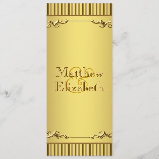 エレガント金ゴールド結婚メニュープログラム メニュー (正面)